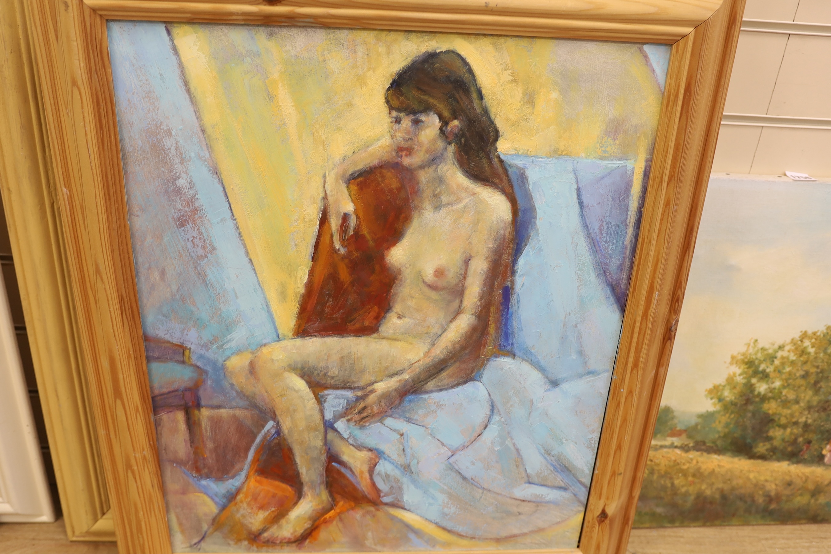 Terry Perry, four oil on board, Nude studies, signed, largest 70 x 55cm